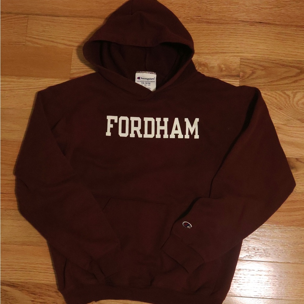 Champion Maroon Hoodie with Fordham Print